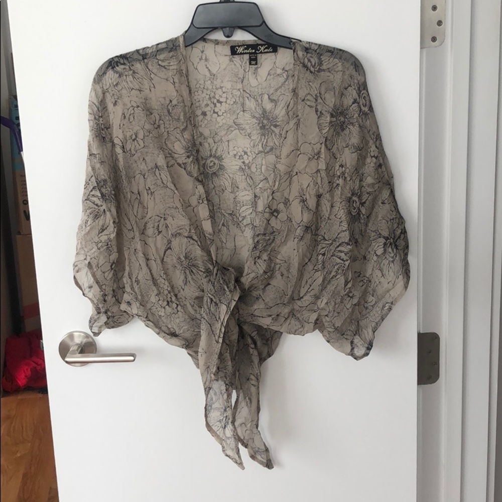Front tie top/coverup